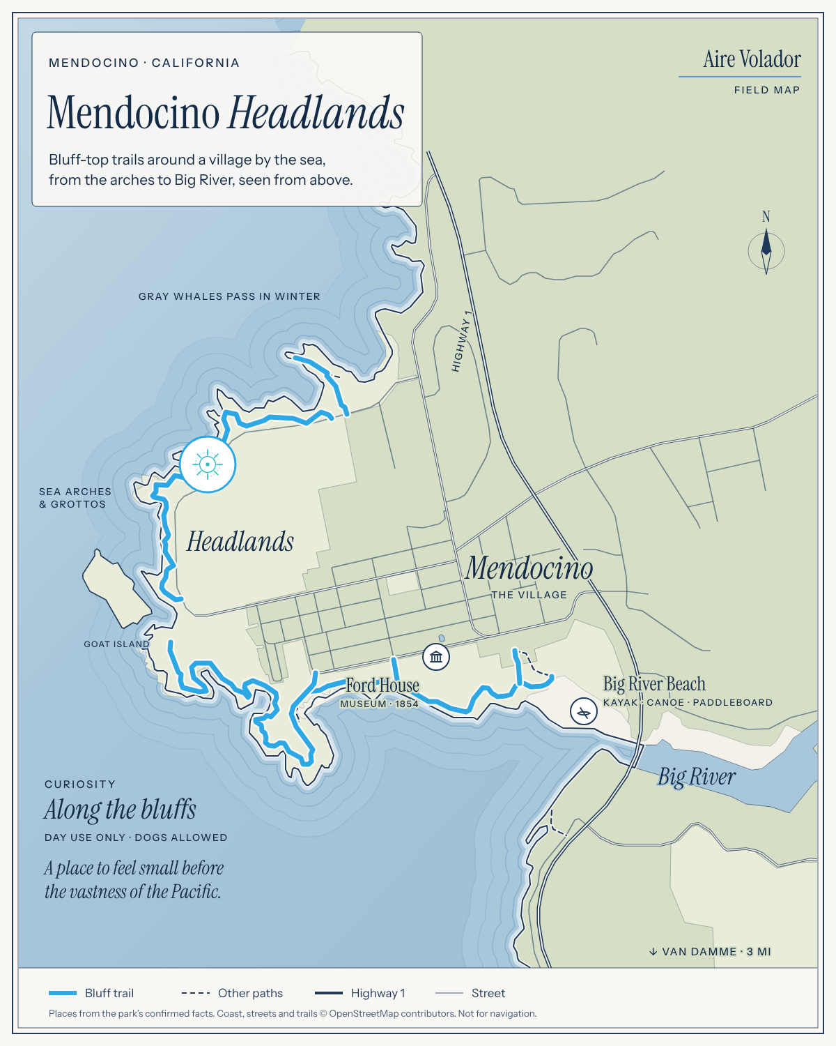 Field map: Mendocino Headlands State Park